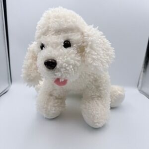 Teddy Mountain White Poodle Plush Curly Fur Dog Stuffed Animal 0574 2021